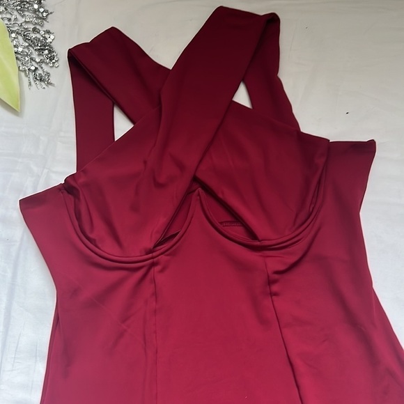 ⭐️CUT Out Crisscross Halter Wrap Split Sexy Bodycon Party Club Mini Dress⭐️ - Picture 5 of 8